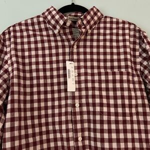 J. Crew Burgundy and White Checkered Shirt